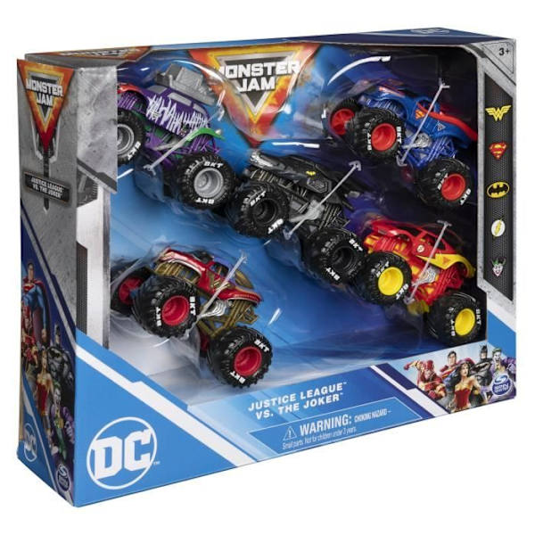 PACK MED 5 DRYCKGJUTNA FORDON 1:64 DC COMICS Monster Jam