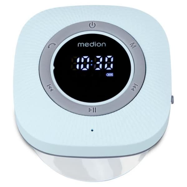 Duschradio - MEDION - FM - Bluetooth - IPX6 - Sugkoppsfäste - Blå