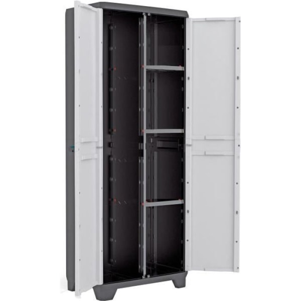 KIS Linear Utility Storage Cabinet - 68 x 39 x 173 cm - Svart och grått