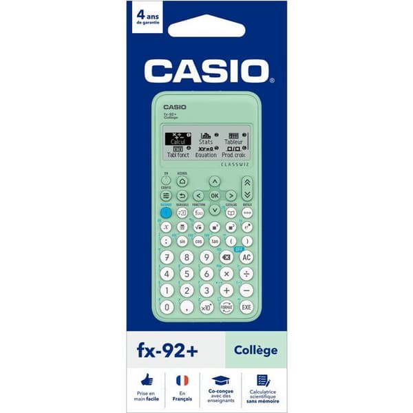 Vetenskaplig kalkylator - CASIO - FX-92+ College - Grön