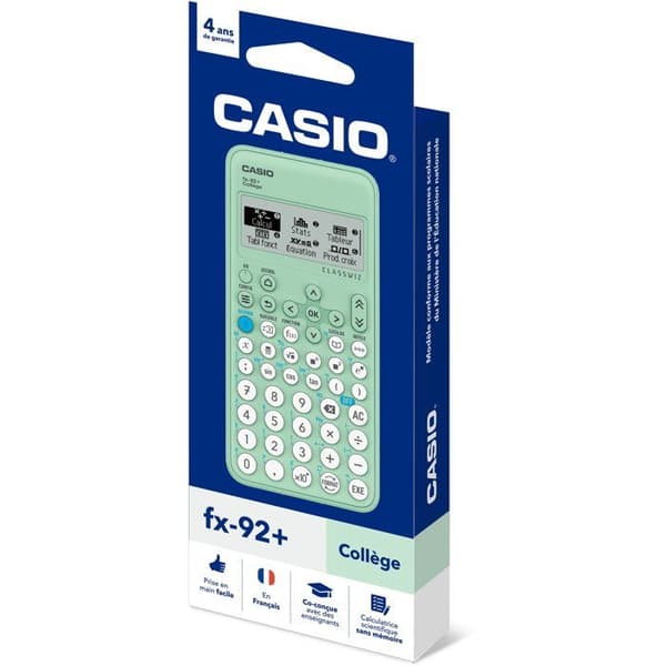Vetenskaplig kalkylator - CASIO - FX-92+ College - Grön