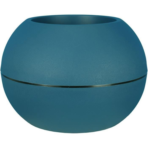 RIVIERA GRANIT BOULE rund blomsterlåda - Plast - Diameter 40 cm - Blå
