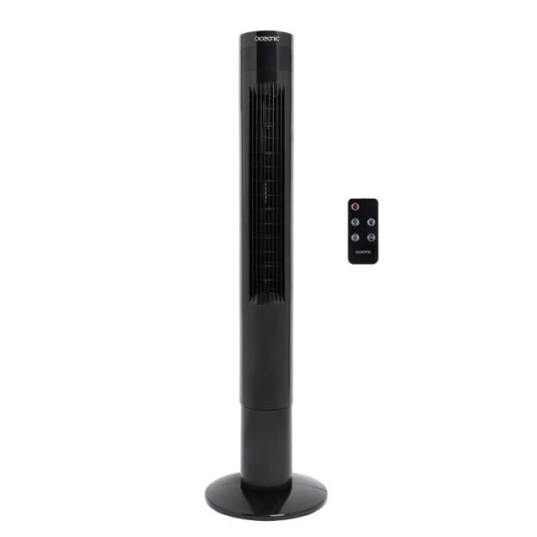 Oceanic Column Fan - 50W - Höjd 110 cm - Automatisk svängning - Fjärrkontroll - Timer - Svart