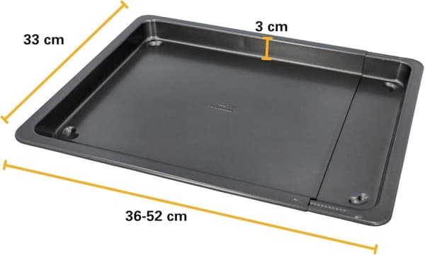 Justerbar bakplåt - BIRKMANN - EASY BAKING - Kolstål - Non-stick - 36-52 x 33 x 3 cm