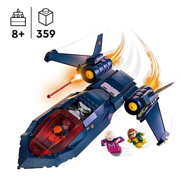 LEGO 76281 Marvel X-Men's X-Jet, Plane Toy, Fighter med superhjälteminifigurer: Wolverine