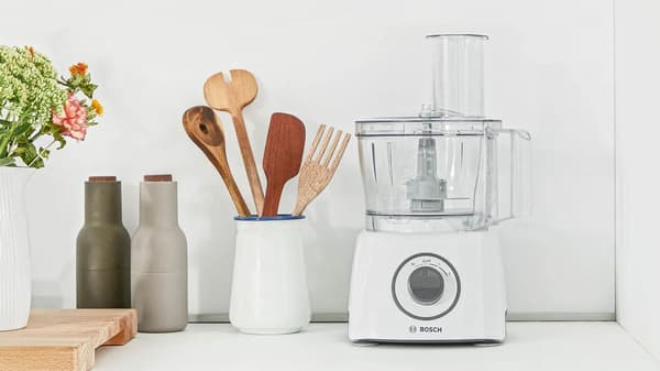 Bosch MultiTalent3 MCM3100W matberedare 800 W, 2,3 L, 2 hastigheter + puls, vit/grå Vit/grå Kompakt