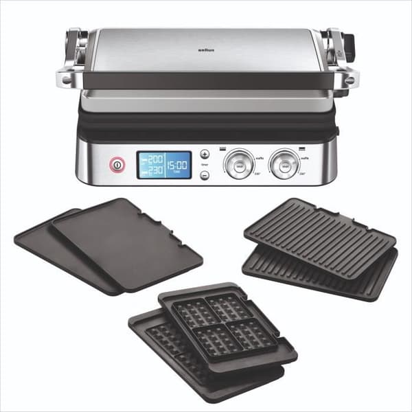 Multifunktionsgrill - BRAUN - Multi Pro 9 - 2000 W - 3 värmelägen - Svart / Stål