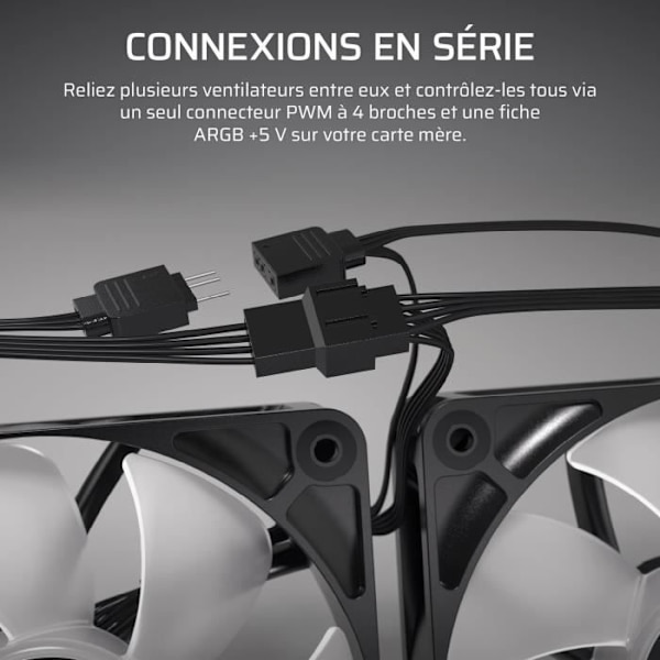 120 mm ARGB fläkt - CORSAIR - RS120 - Vit - Högpresterande kylning och ARGB ljuseffekter