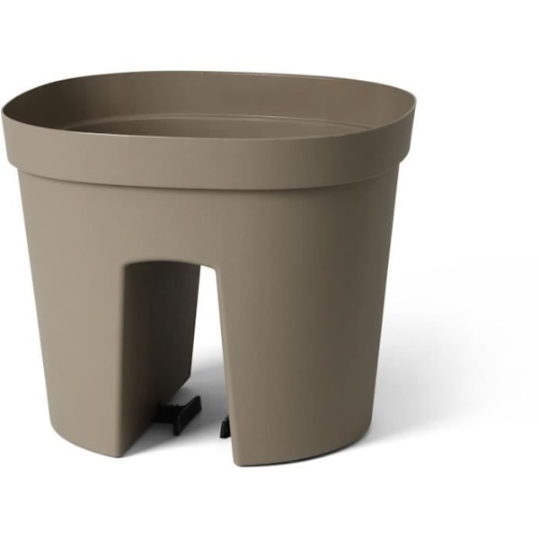 Balustradkruka - GARDEN ID Smile - Taupe 30 cm - Anpassar sig till alla balustrader - Vattenreserv - återvunnet och 100 % återvinningsbart
