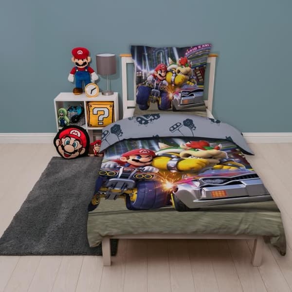 Bäddset - MARIO BROS - Mario vs Bowser - Mikrofiber - 1 påslakan 140 x 200 cm + 1 örngott 63 x 63 cm