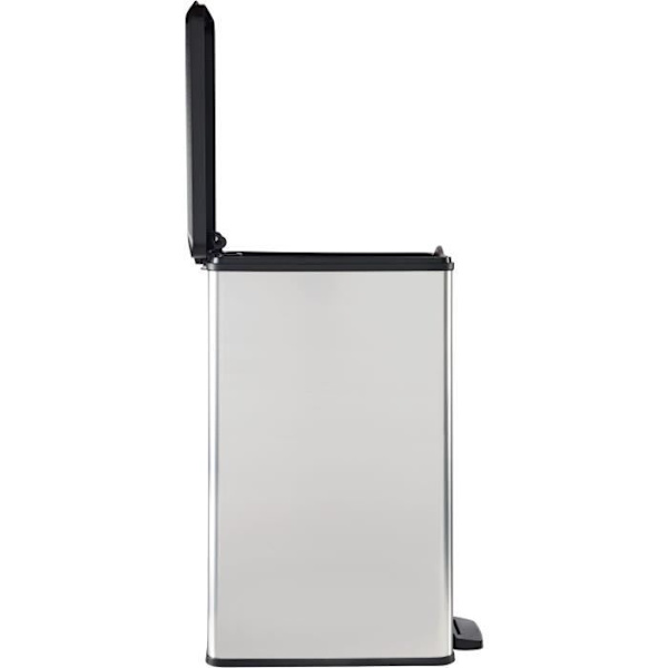 Smal papperskorg - SLIM BIN - CURVER - 40L - Platsbesparande - 40 x 25 x 61 cm - Metallic grå