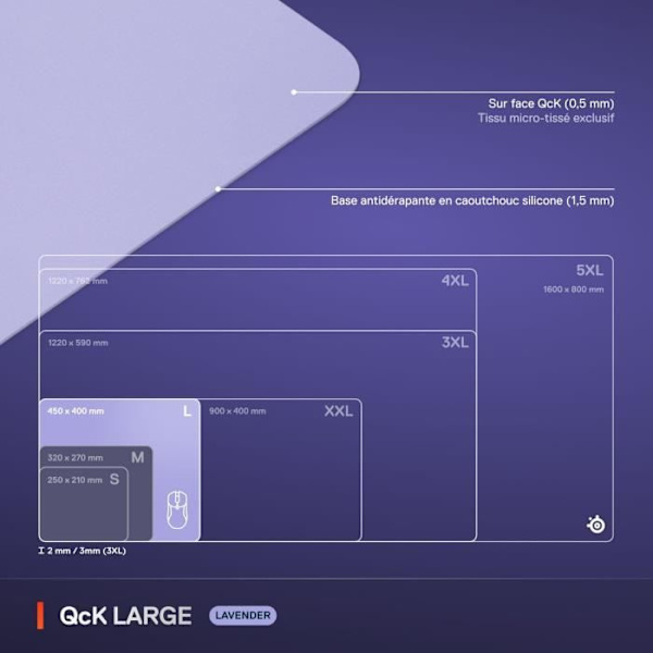 Gamingmusmatta - STEELSERIES - QcK L - Lavendel