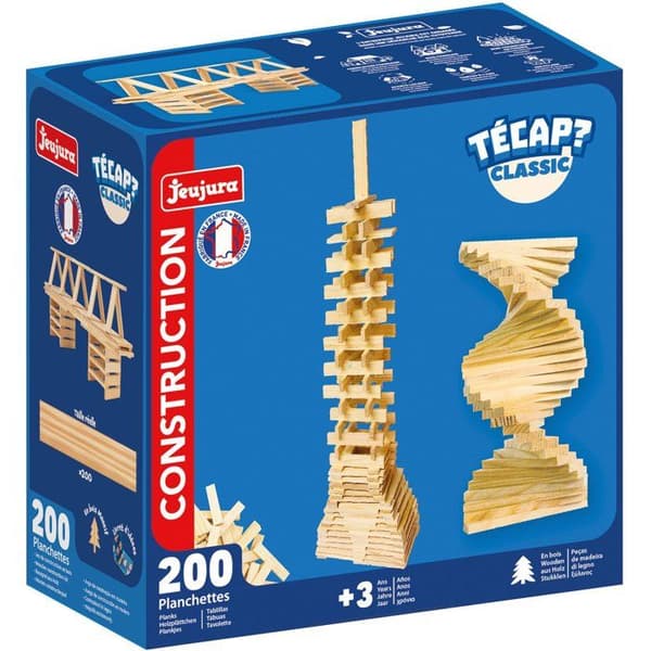 JEUJURA - Träbyggset - TECAP Classic - 200 delar - Från 3 år