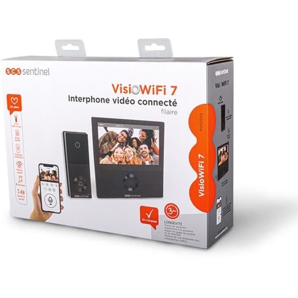 Kabelansluten videointercom - SCS SENTINEL - VisioWifi - Night vision - Svart