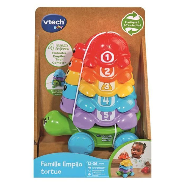 VTECH-FAMILY EMPILO TURTLE (ÅTERANVÄND PLAST)