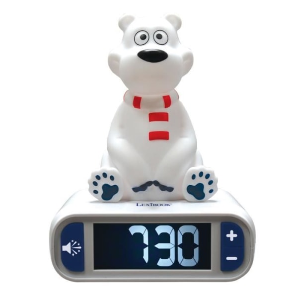 Polar Bear digital väckarklocka med 3D nattljus och ljudeffekter - LEXIBOOK