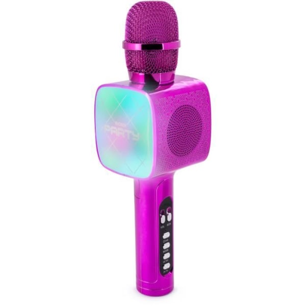 BIGBEN Party - Allt-i-ett Bluetooth-mikrofon - Ljud och ljuseffekter - Rosa