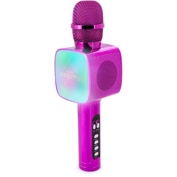 BIGBEN Party - Allt-i-ett Bluetooth-mikrofon - Ljud och ljuseffekter - Rosa