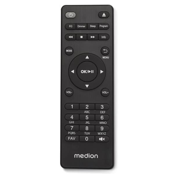 MEDION P85003 mikro HiFi-system med DAB+, WiFi, CD, Bluetooth 5.0 och internetradio, svart svart