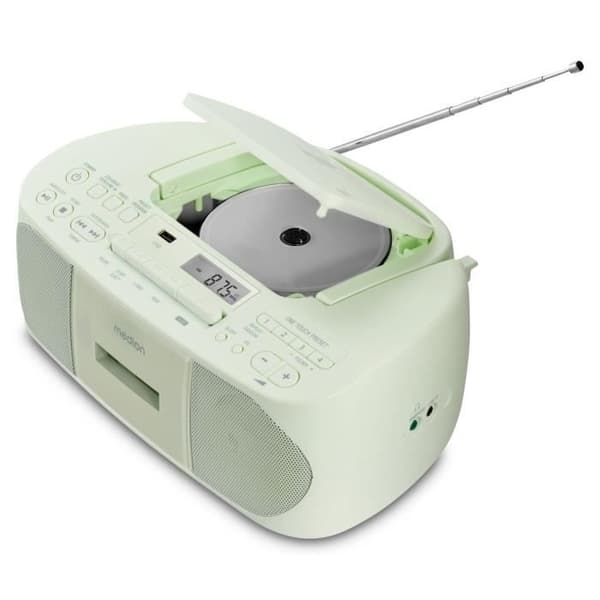 K7 CD-radio - MEDION - FM - 2x3W RMS - Grön