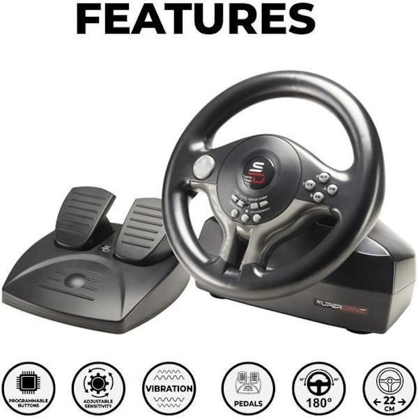 Rattdrivhjul - SUBSONIC - Kompatibel switch, PS4, Xbox One, PC