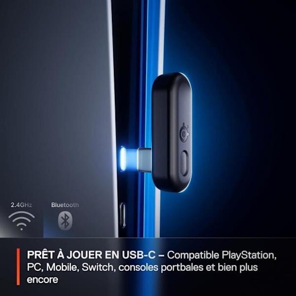 Trådlöst spelheadset - STEELSERIES - Arctis Nova 3PW - 40 timmars batteritid - 2,4 GHz-anslutning - Bluetooth