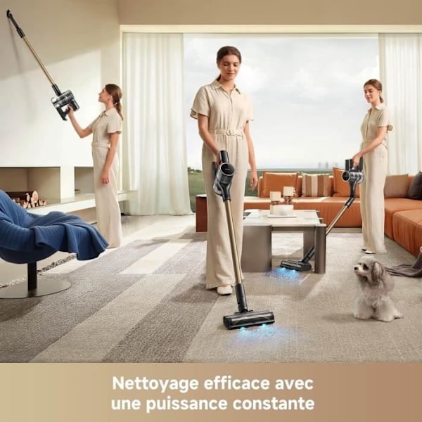 Mova S5 Sense - Sladdlös stickdammsugare - OptiInsight Multi-Surface Borste med trasselfri design - Smart justering