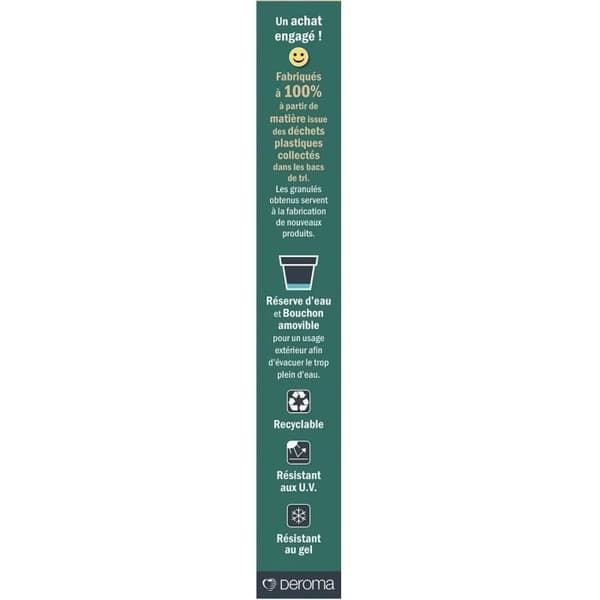 Blomkruka - DEROMA - Vaso Save R - 58L - 48cm - Mörkgrå