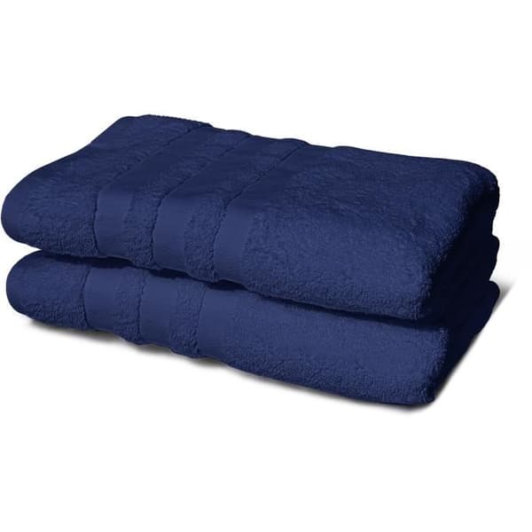 Set med 2 handdukar - LOVELY HOME - 2 duschlakan 70 x 140 cm - Marinblå