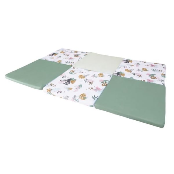 TINEO Maxi Matta Malin Jungle Buddies 5 in 1 - Evolutive - Avtagbart överdrag - 180x200 cm - Ny kollektion