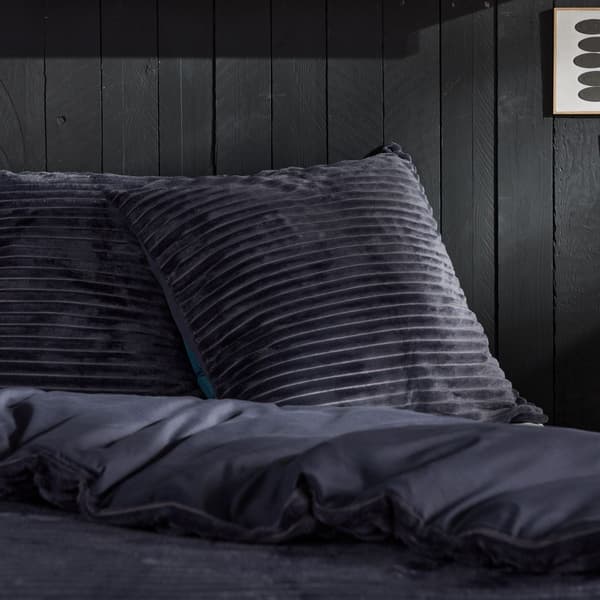 Bäddset - TODAY - Ribbad - Dubbel - 220 x 240 cm - Enfärgad Antracitgrå