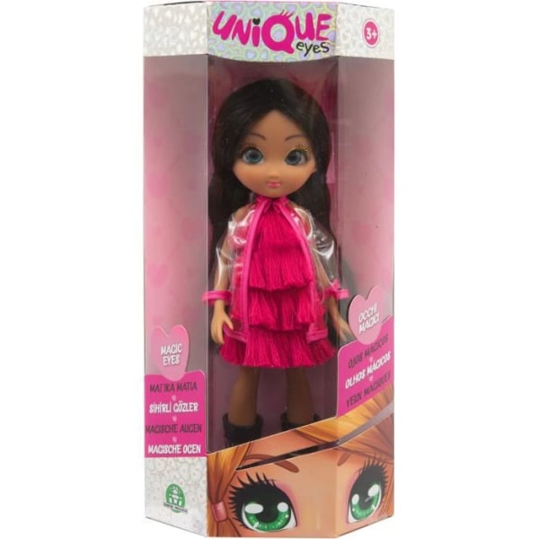 Unika ögon, 25 cm -Victoria Doll, med sina ögon som följer dig, med kläder, barnleksak på 3 år, MYM124