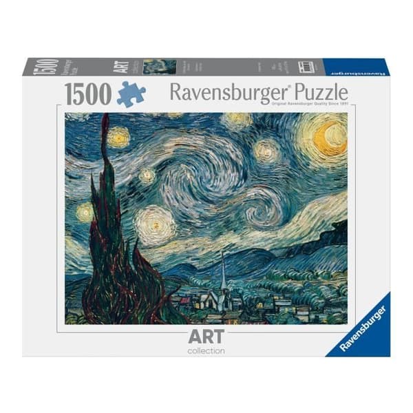 Pussel - Ravensburger 1500 bitars pussel, Vincent van Gogh: Stjärnklar natt (80x60cm)