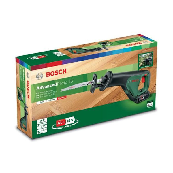 BOSCH reciprosåg - AdvancedRecip18 Set 1 batteri 2,5 Ah