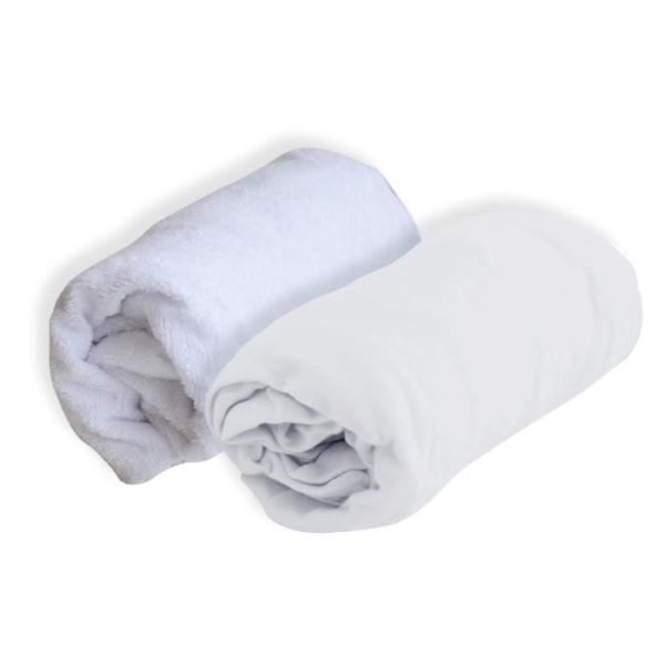 DOUX NID Lot 1 Alese + 1 Fitted Sheet - 60 X 120 Cm - White