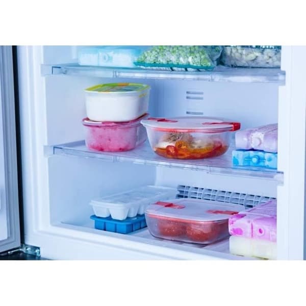 PYREX - COOK & HEAT - Fyrkantig glaslåda med lock 25 * 22 cm