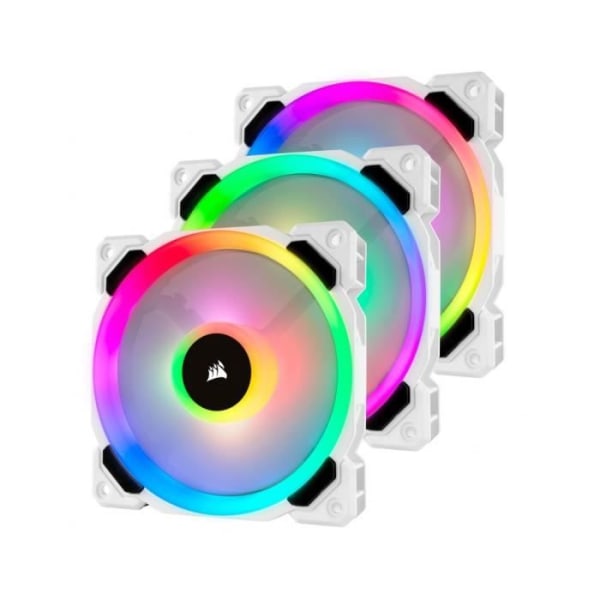 CORSAIR Fan LL120 Pro LED RGB 120mm Vit (paket med 3) - (CO-9050092-WW)