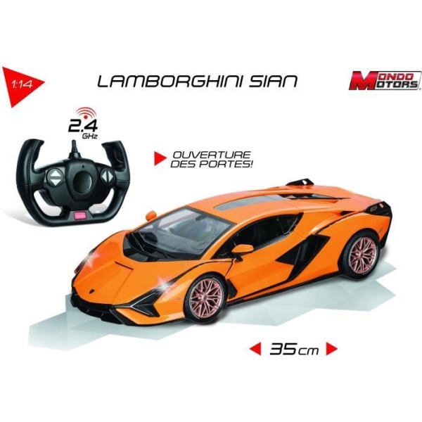 Radiostyrt fordon - Mondo Motors - Ljuseffekter - Lamborghini Sian - Bil - skala 1:14