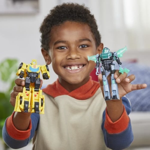 Cyber-Combiner Bumblebee och Mo Malto actionfigurer, interaktiva leksaker för flickor och pojkar, Transformers EarthSpark, 6 år