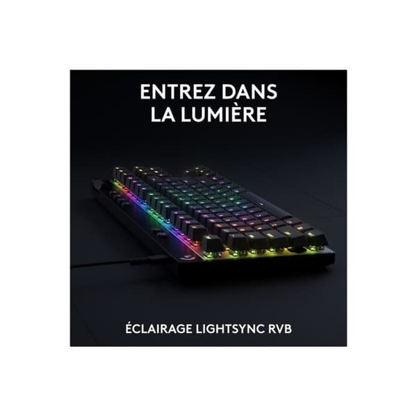 Gamingtangentbord - Trådbundet - Logitech G - Pro X TKL Rapid - AZERTY - Svart