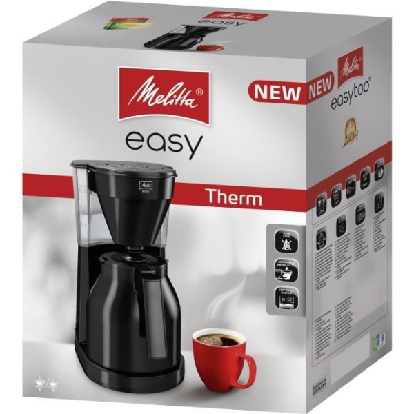 MELITTA Easy Therm II 1023-06 - Filter kaffebryggare 1L - 1050 W - Svart