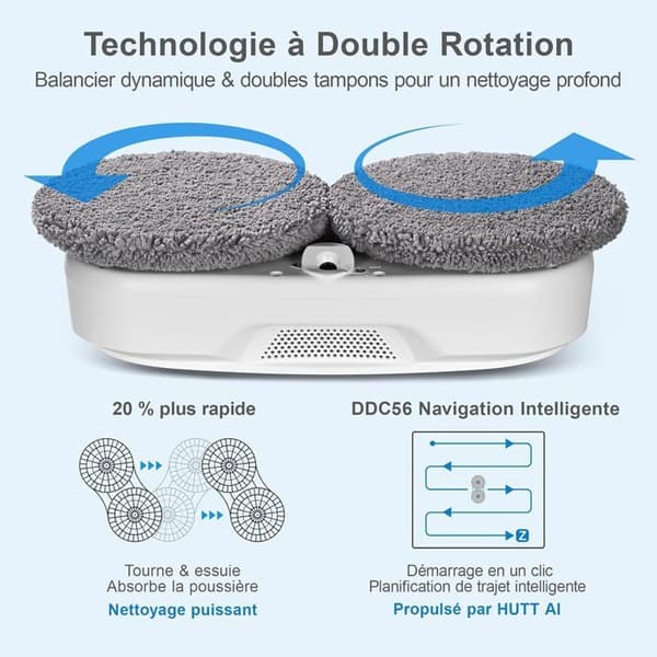 HUTT DDC56 Fönsterputsningsrobot - Fönsterputsningsrobot med dubbel vattenstråle - Skyddssystem