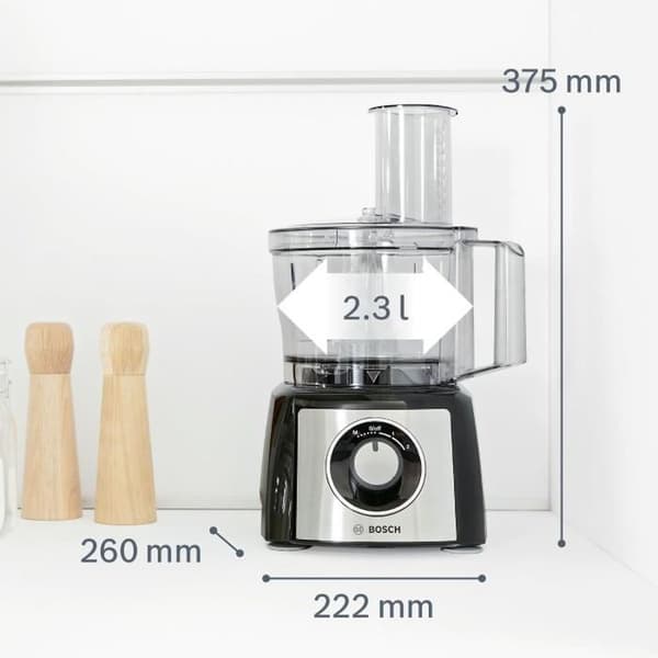 Bosch MultiTalent MCM3501M matberedare 800 W 2,3 L pulse grå 26 x 22 x 37,5 cm