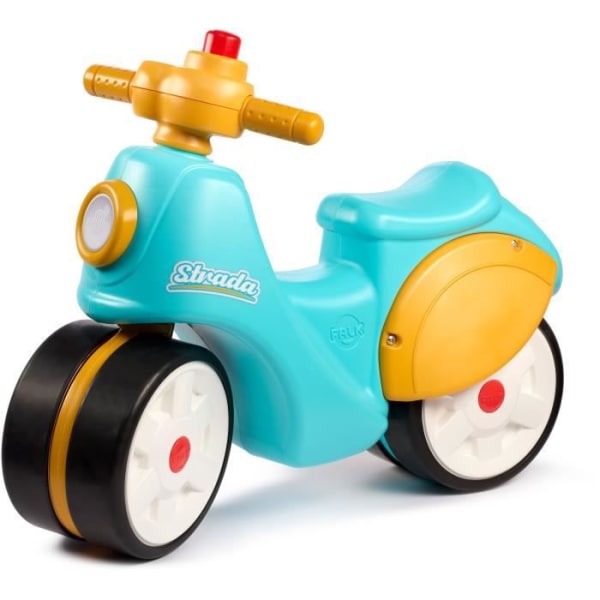 FALK - Strada småskoter - tysta hjul, riktningsstyrt styre med horn - blå och gul