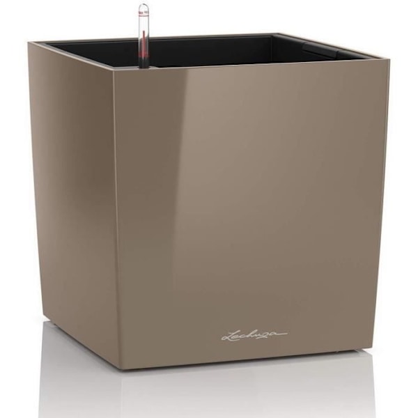 LECHUZA Cube Premium 50 blomkruka - komplett set, blank taupe