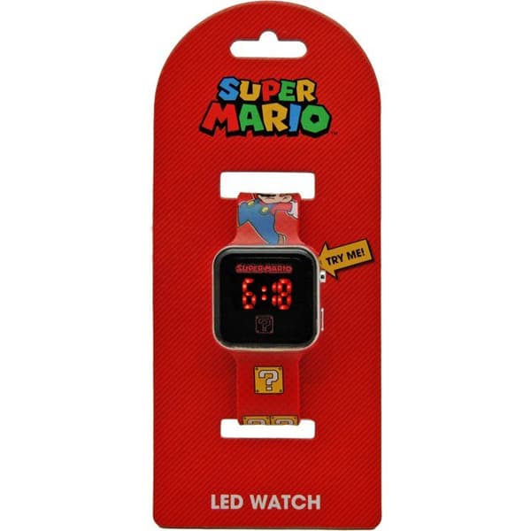 LED-klocka - BARNLICENSERING - Super Mario - Ålder 4+ - Röd