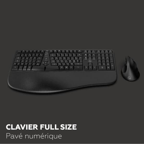 Trådlöst tangentbord och musset - Ergonomiskt - MOBILITY LAB - C30W - Svart