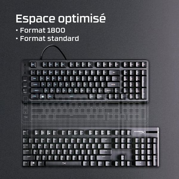 Trådbundet speltangentbord - HyperX Eve 1800 - USB - AZERTY