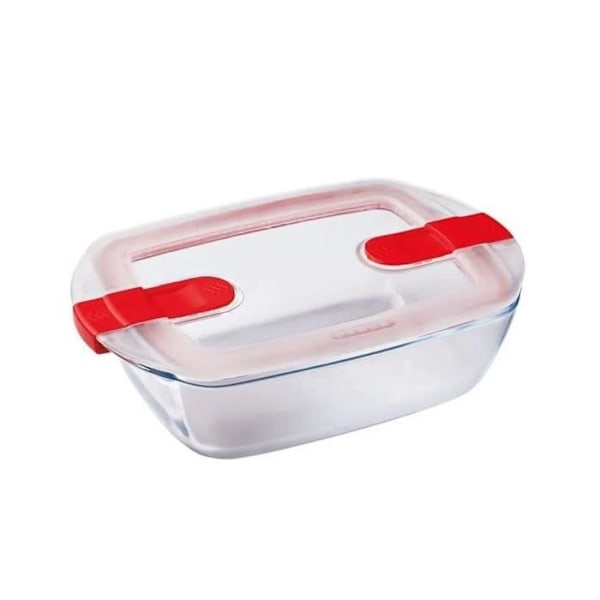 PYREX - COOK & HEAT - Rektangulär glaslåda med lock 28 * 20 cm