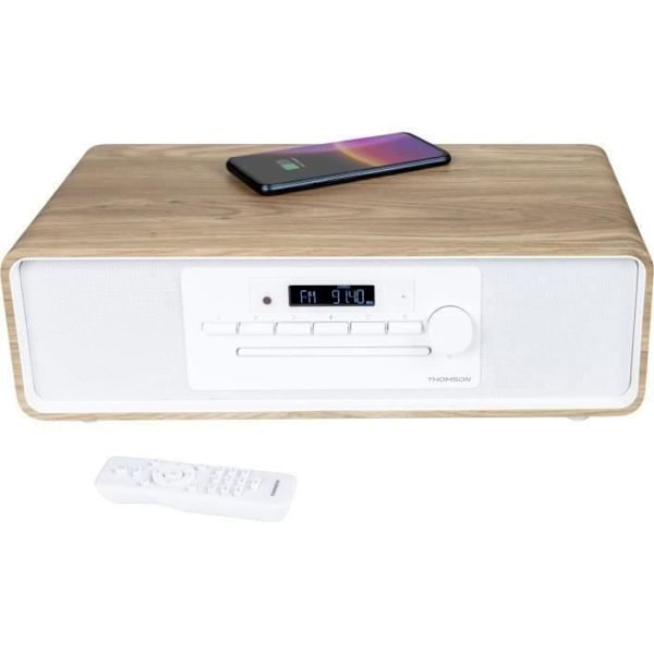 Bluetooth mikrosystem - THOMSON - Vit och svart - FM/CD/MP3/USB-radio, 60W, Equalizer